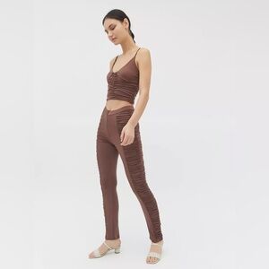 I.AM.GIA Estella Ruched Skinny Brown Pants